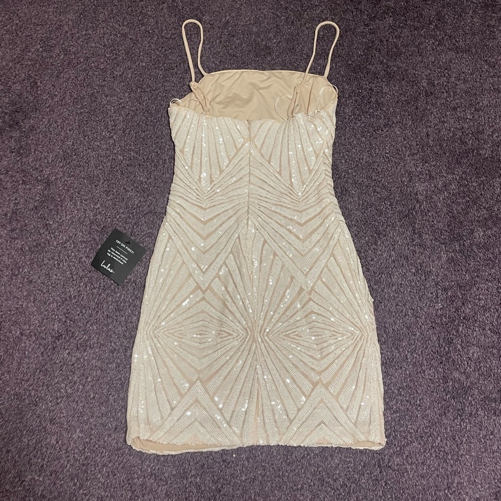 Lulus Lost In Your Eyes White Sequin Bodycon Mini Dress - Size XS - Picture 5 of 6